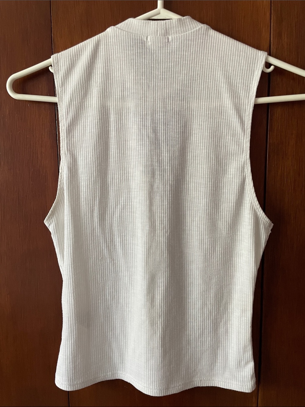 Garage White Ribbed Lace-Up Tank Top - Picture 2 of 3